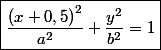 \boxed{\frac{\left(x+0,5\right)^{2}}{a^{2}}+\frac{y^{2}}{b^{2}}=1}